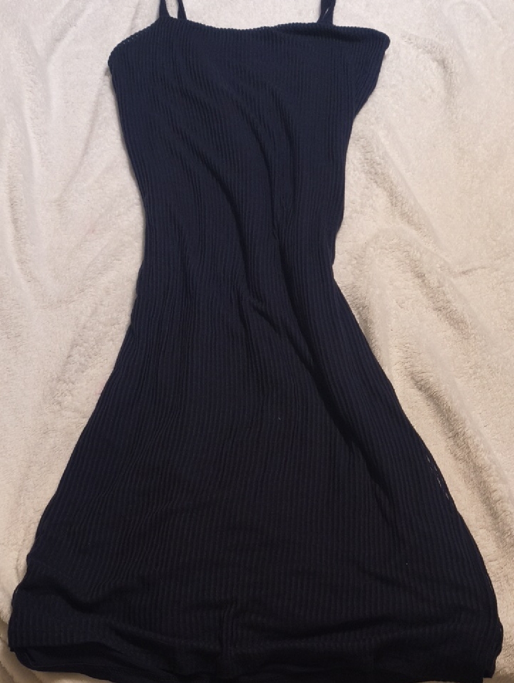 Express Ribbed Dark Blue Long Dress